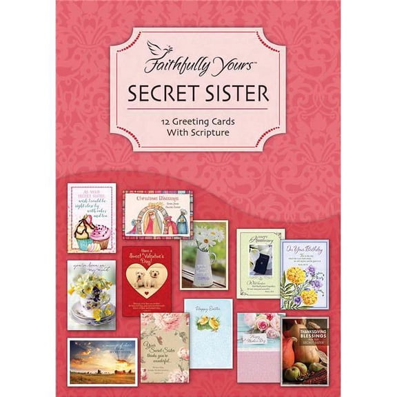 Secret Sister - All Occasion Boxed Greeting Cards - Mixed Scripture - Box of 12