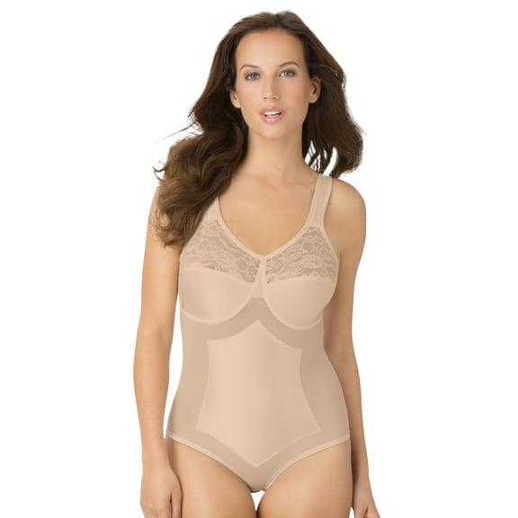 Secret Solutions Women's Plus Size Bodybrief Power Mesh Firm Control