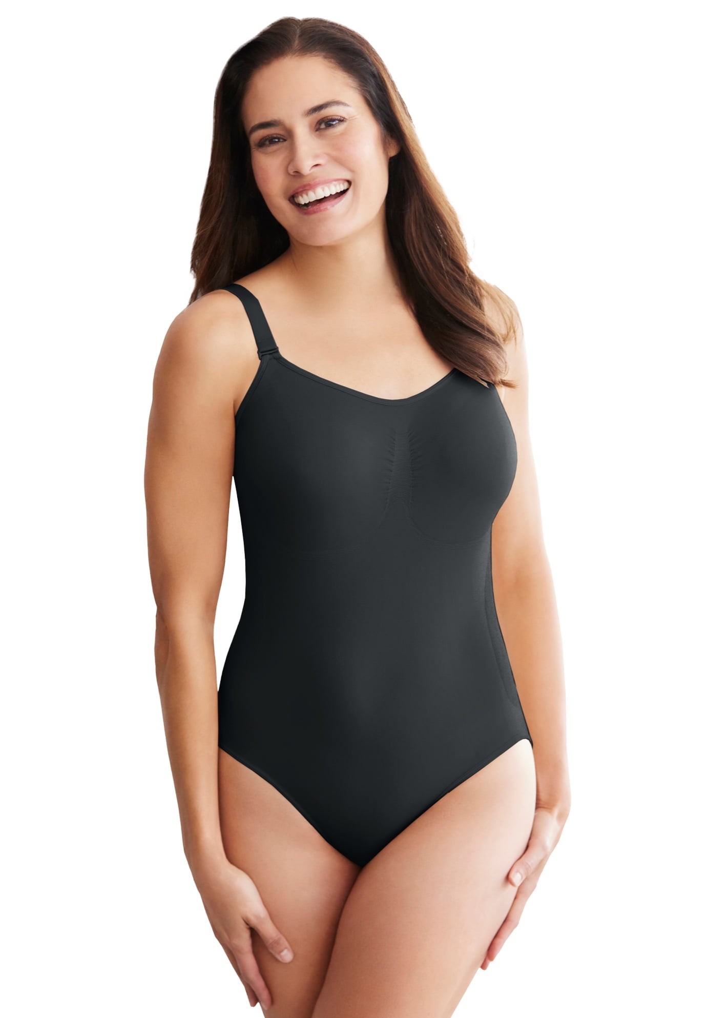 Secret Solutions Women's Plus Size Instant Shaper Medium Control Seamless  Bodysuit