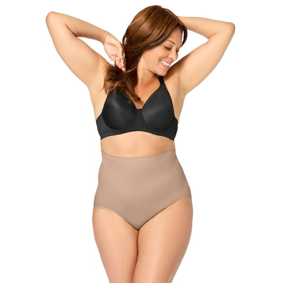 Secret Solutions Women's Plus Size Instant Shaper Medium Control Seamless High Waist Brief