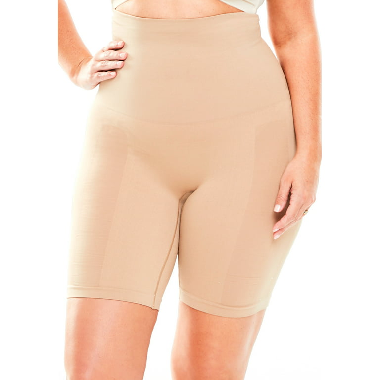 Secret Solutions Women's Plus Size Instant Shaper Medium Control Seamless  Thigh Slimmer Body Shaper 