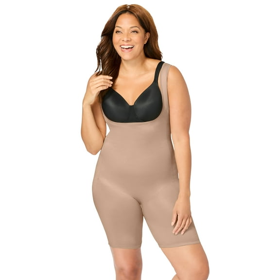 Secret Solutions Women's Plus Size Power Shaper Firm Control Wear-Your-Own-Bra Body Shaper
