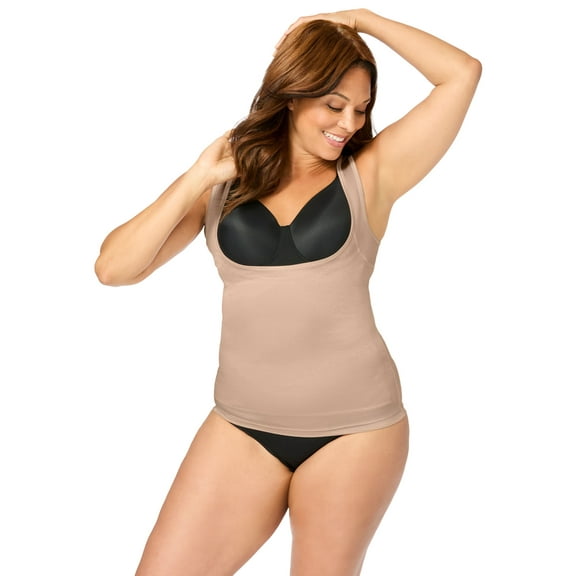 Secret Solutions Women's Plus Size Power Shaper Firm Control Wear-Your-Own-Bra Shaper Tank