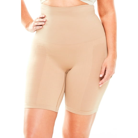 Secret Solutions Women's Plus Size Tummy And Thigh Medium-Control Instant Shaper