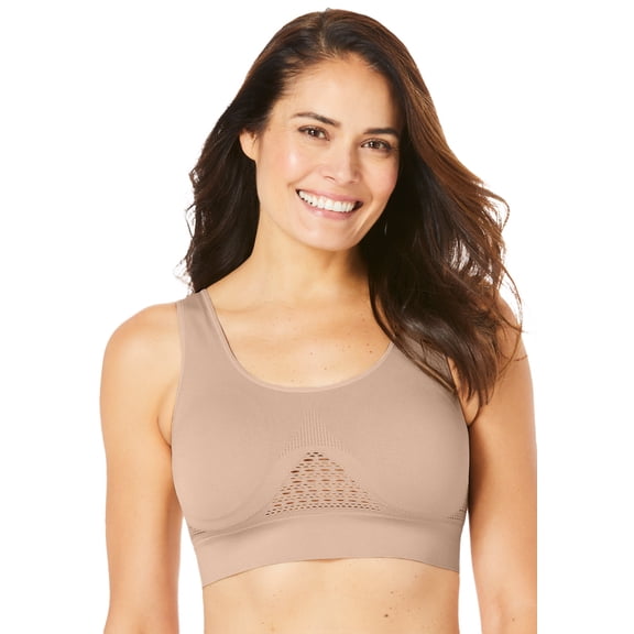 Secret Solutions Women's Plus Size Wireless Cooling Seamless Bra
