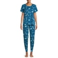 thumbnail image 1 of Secret Treasure’s Women’s Graphic Print Pajama Set, 2-Piece, 1 of 6