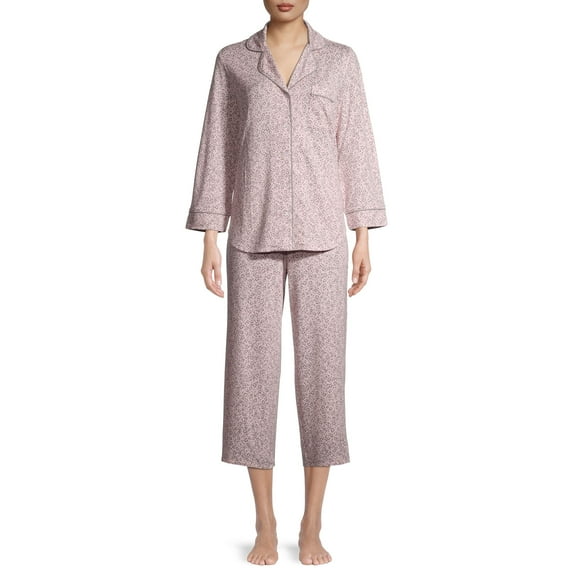 Secret Treasures 3/4 Sleeve Notch Collar Pajamas Set (Women's Plus)