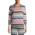 thumbnail image 1 of Secret Treasures Essentials Women's Stripe Hacci Top, 1 of 6
