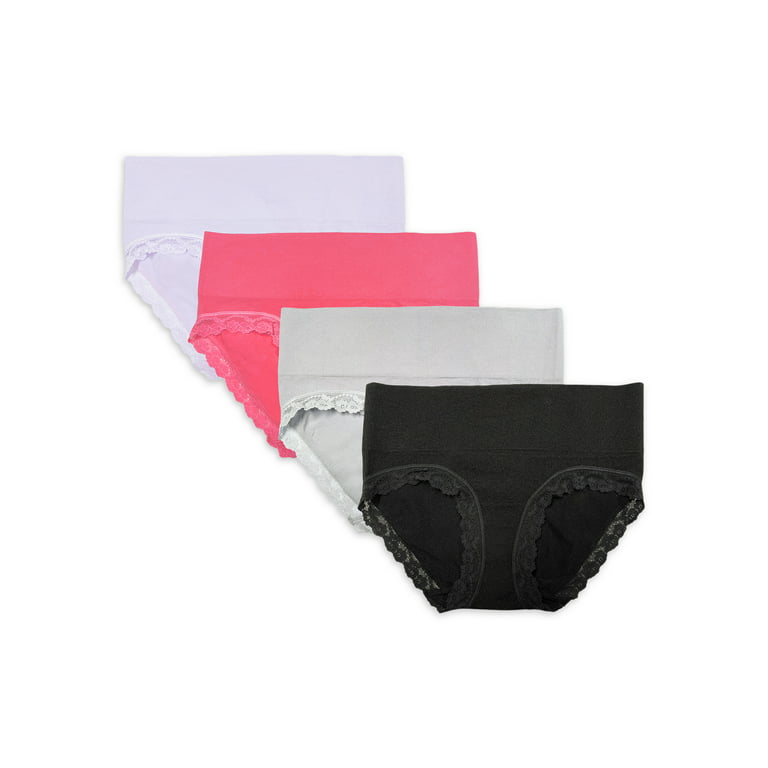 Secret Treasures Hipster Briefs Seamless Stretchy Silhouette Lace Everyday  Panty (Women's) 4 Pack 