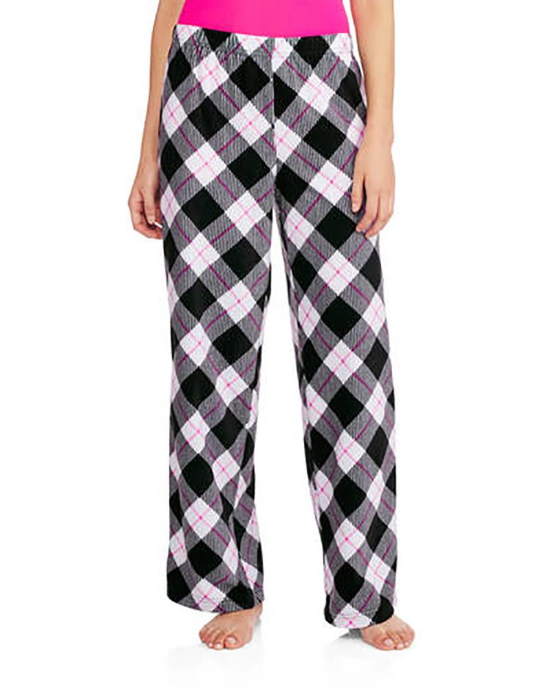Secret Treasures Ladies Micro Fleece Argyle Plaid Pajama Pant Black Size 3x 