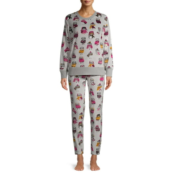 Secret Treasures Long Sleeve Crew Neck & Jogger Pajamas Set (Women's or Women's Plus) 2 Piece Set