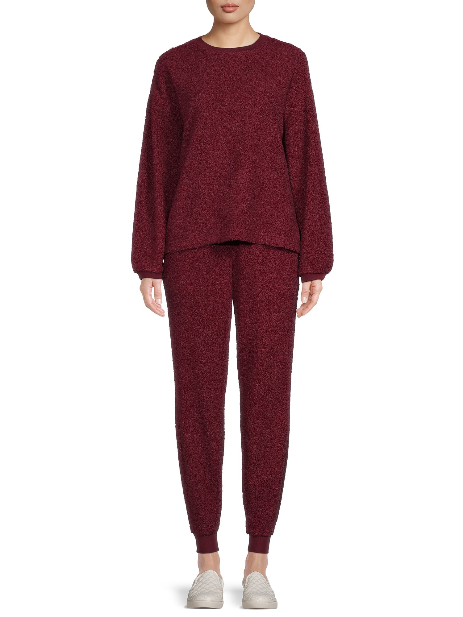 Secret Treasures Long Sleeve Crew Neck Solid Pajamas (Women's) 2 Piece Set