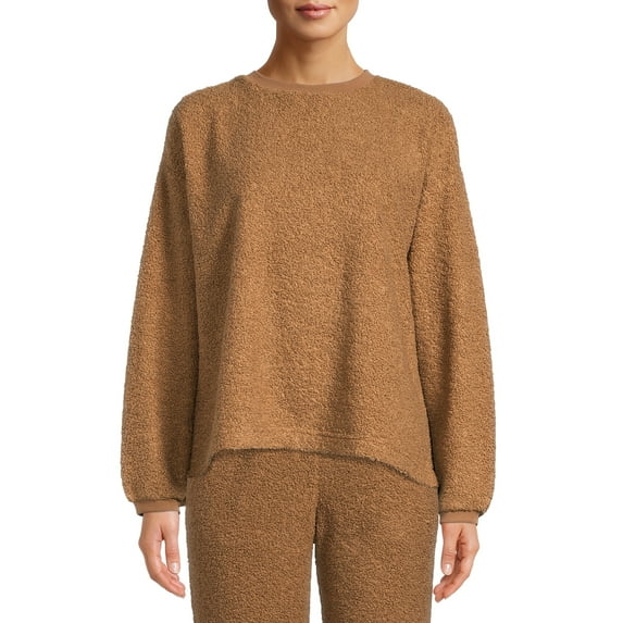 Secret Treasures Long Sleeve Crew Neck Solid Womens Top