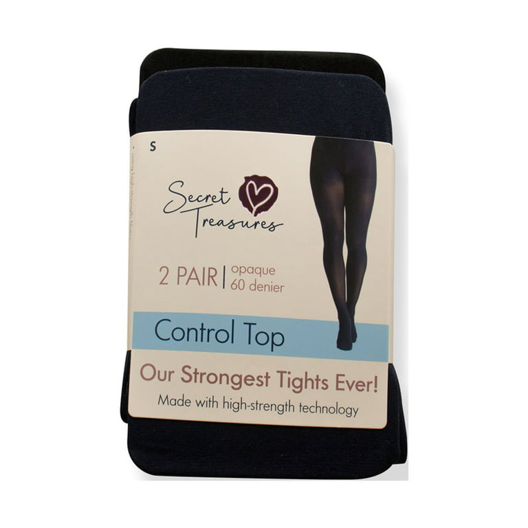 Secret Treasures Opaque Control Top tights - 2 pair pack
