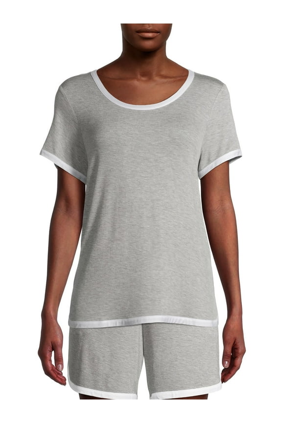 Essentials Women's and Women's Plus Crew Neck Sleepwear Top