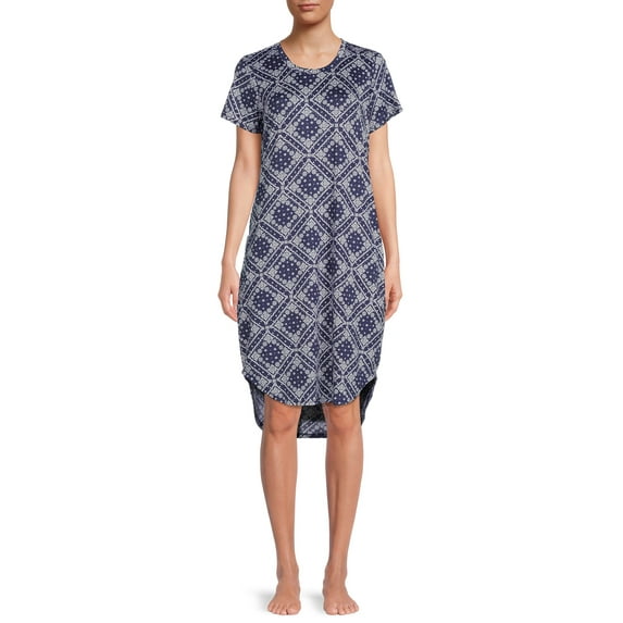 Secret Treasures Short Sleeve Crew Neck Printed Sleepshirt (Women's or Women's Plus) 1 Pack