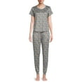 thumbnail image 1 of Secret Treasures Short Sleeve Round Neck Allover Print Pajamas (Women's) 2 Piece Set, 1 of 5