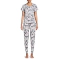 thumbnail image 1 of Secret Treasures Short Sleeve Round Neck Allover Print Pajamas (Women's Plus) 2 Piece Set, 1 of 5