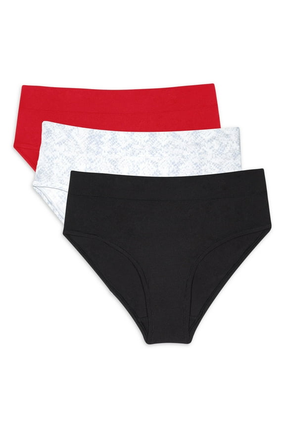 Solid Print Hipster Stretchy Panty (Women's) 3 Pack