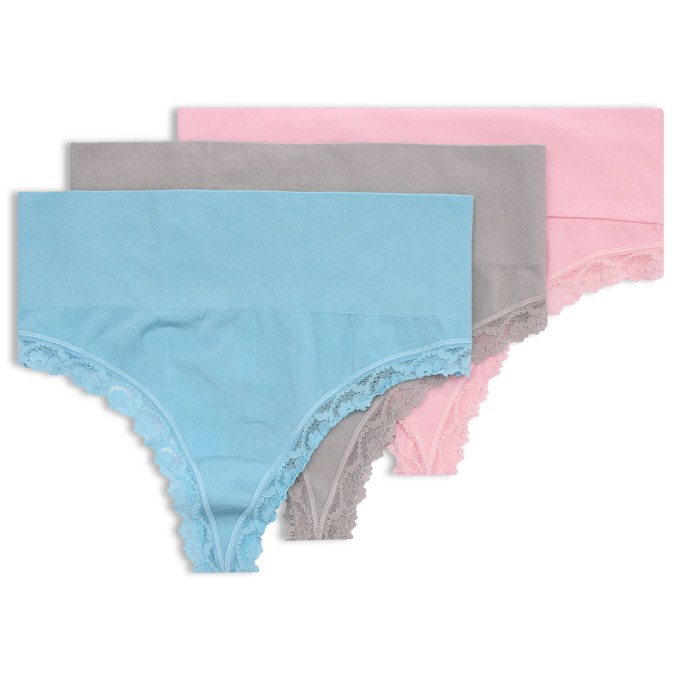 Secret Treasures Women's Wideband Seamless Thong Panties, 3-Pack