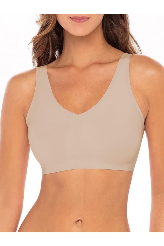 Wire-Free Bonded V-Neck Bra with Removeable Pads, Sizes S-XXL