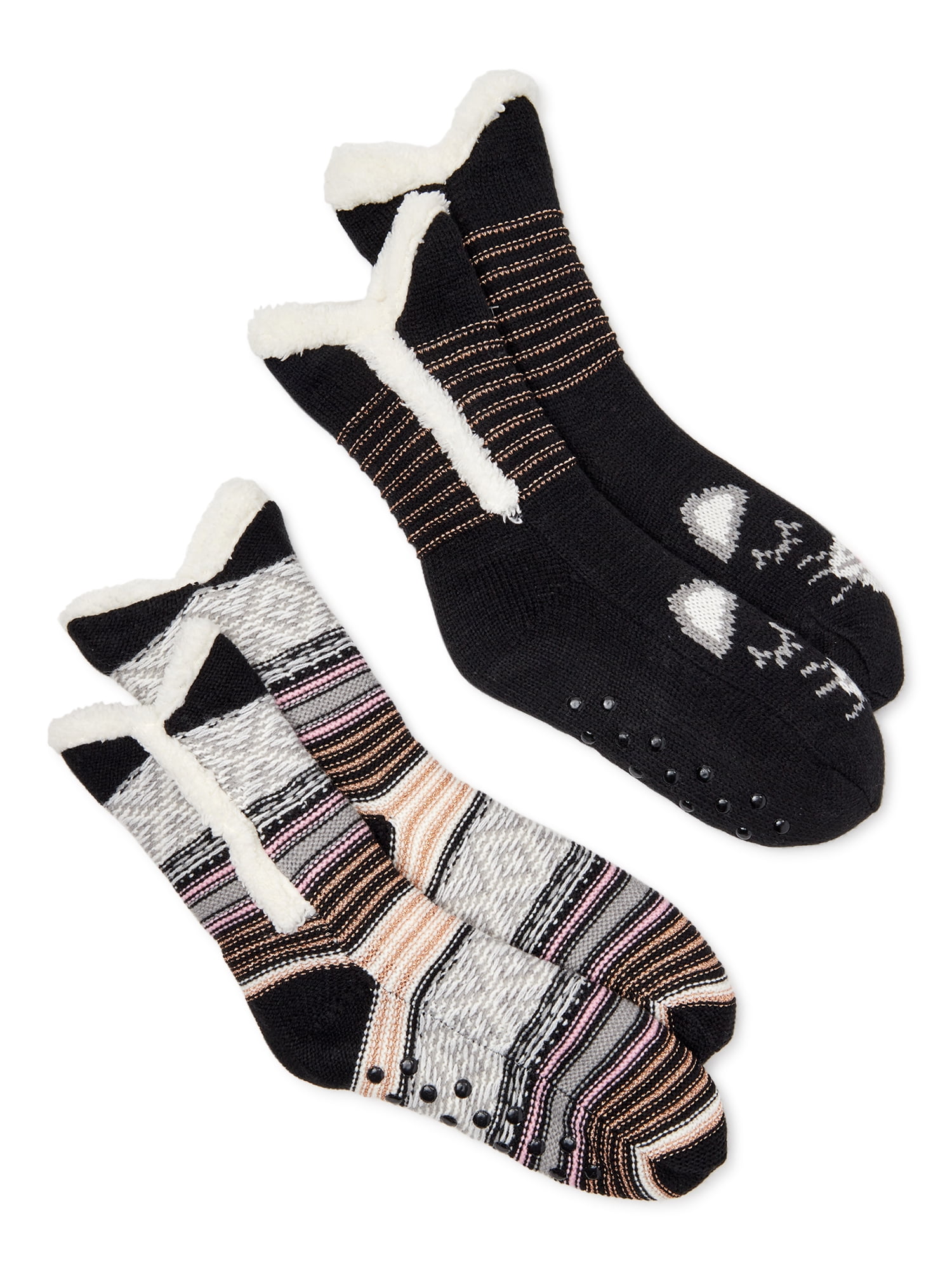 Secret Treasures Women's Colossal Cozy Slipper Socks, 2Pack
