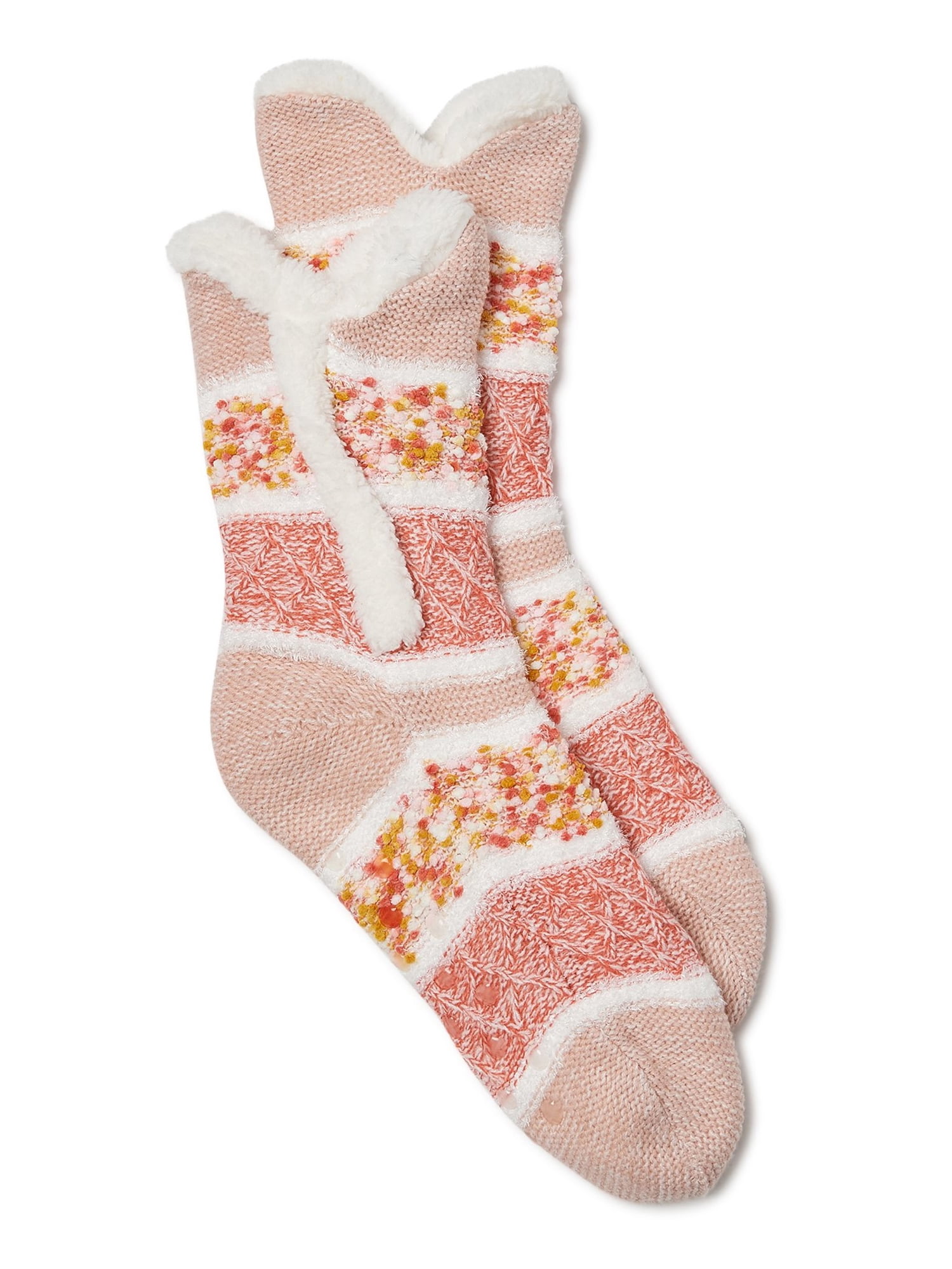 Secret Treasures Women’s Colossal Cozy Striped Slipper Socks, 1Pack