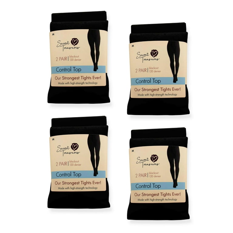 Secret Treasures Women s Control Top Tights 4 Pack Walmart