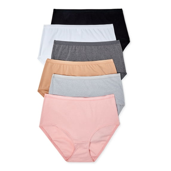 Secret Treasures Women's Cotton Brief Panties, 6-Pack