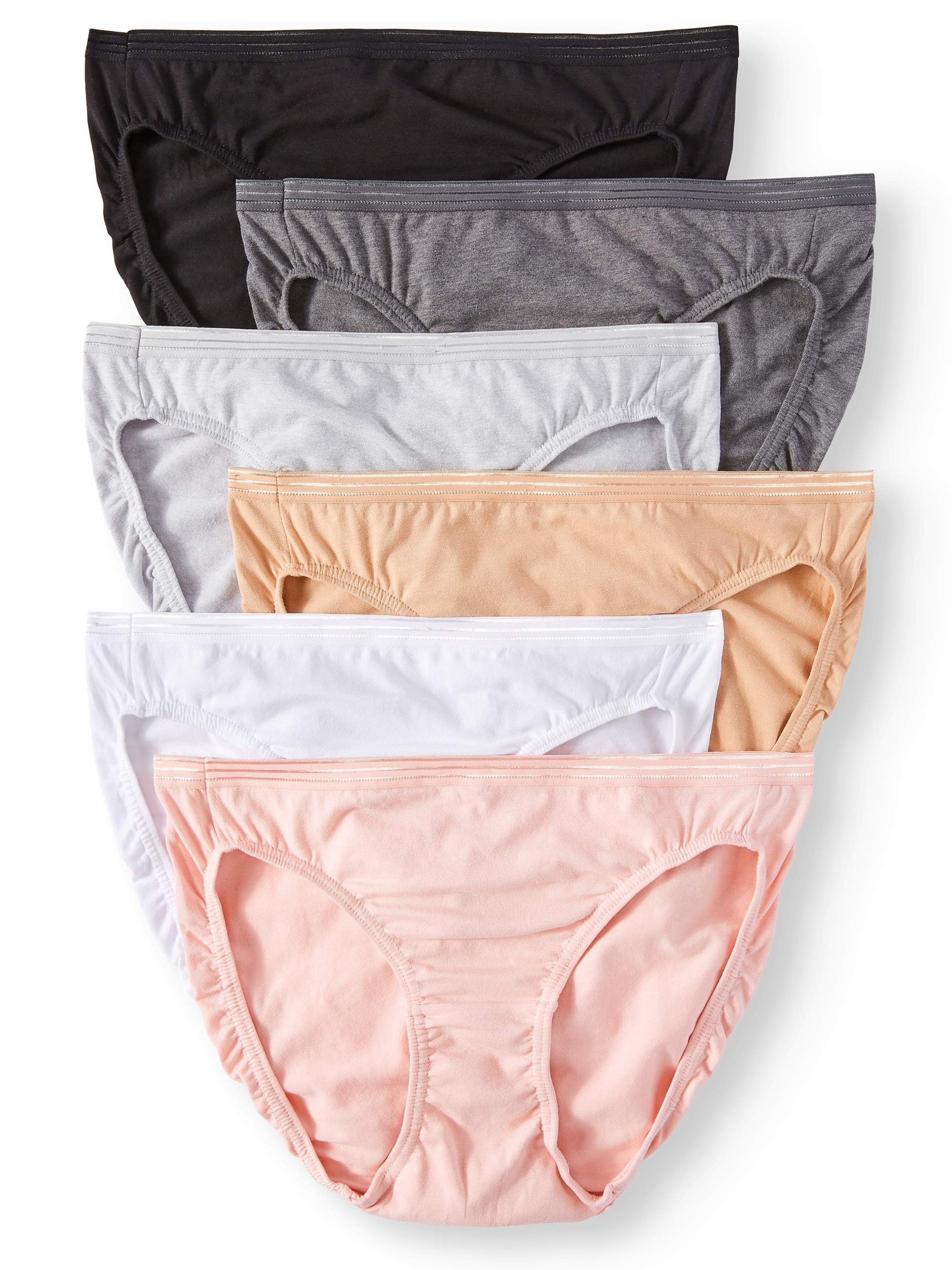 Secret Treasures Women's 6-Pack Plus Size Cotton Brief Panties