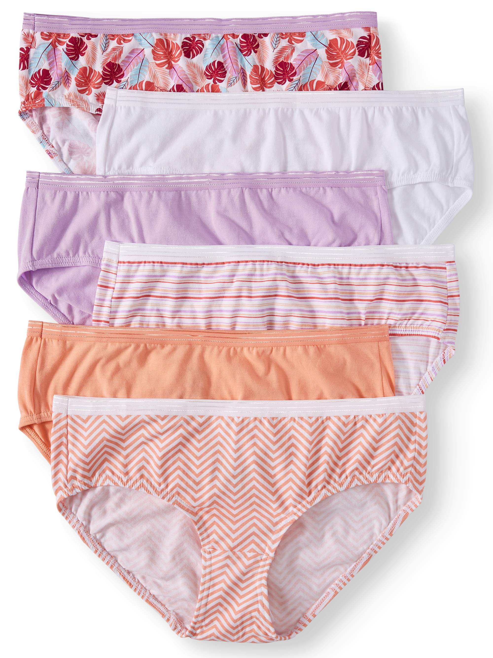 Secret Treasures Women's 6pk Solid-Stripe Seamless Hipster Panties 0X-10  14W-16W