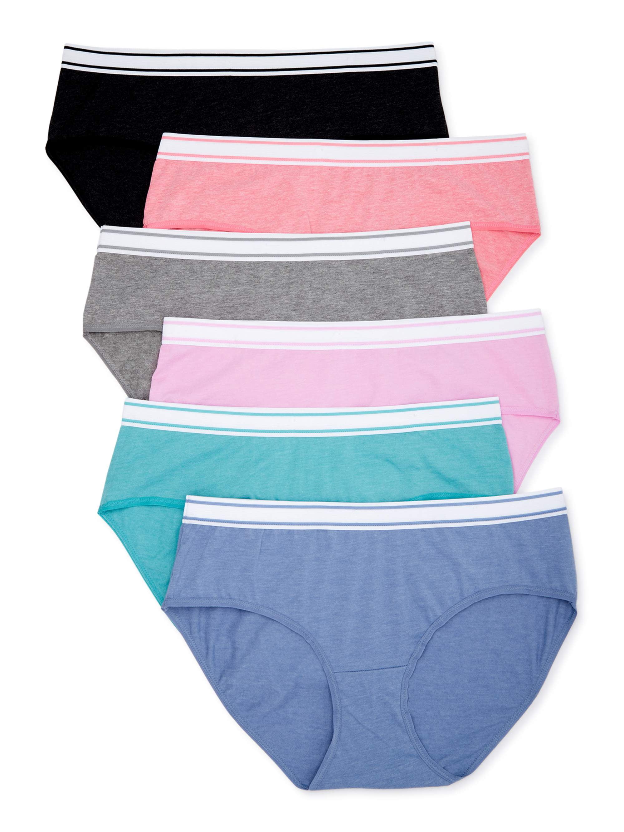 Secret Treasures Women's Cotton Stretch Hipster Panties, 6-Pack