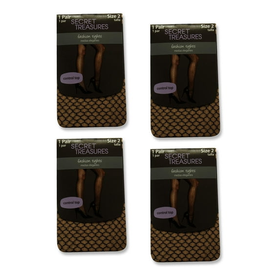 Secret Treasures Women's Fashion Tights, 4 Pack
