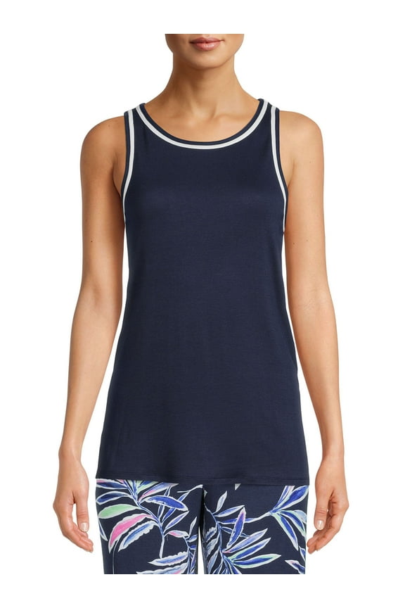 Women's High-Neck Sleep Knit Tank Top