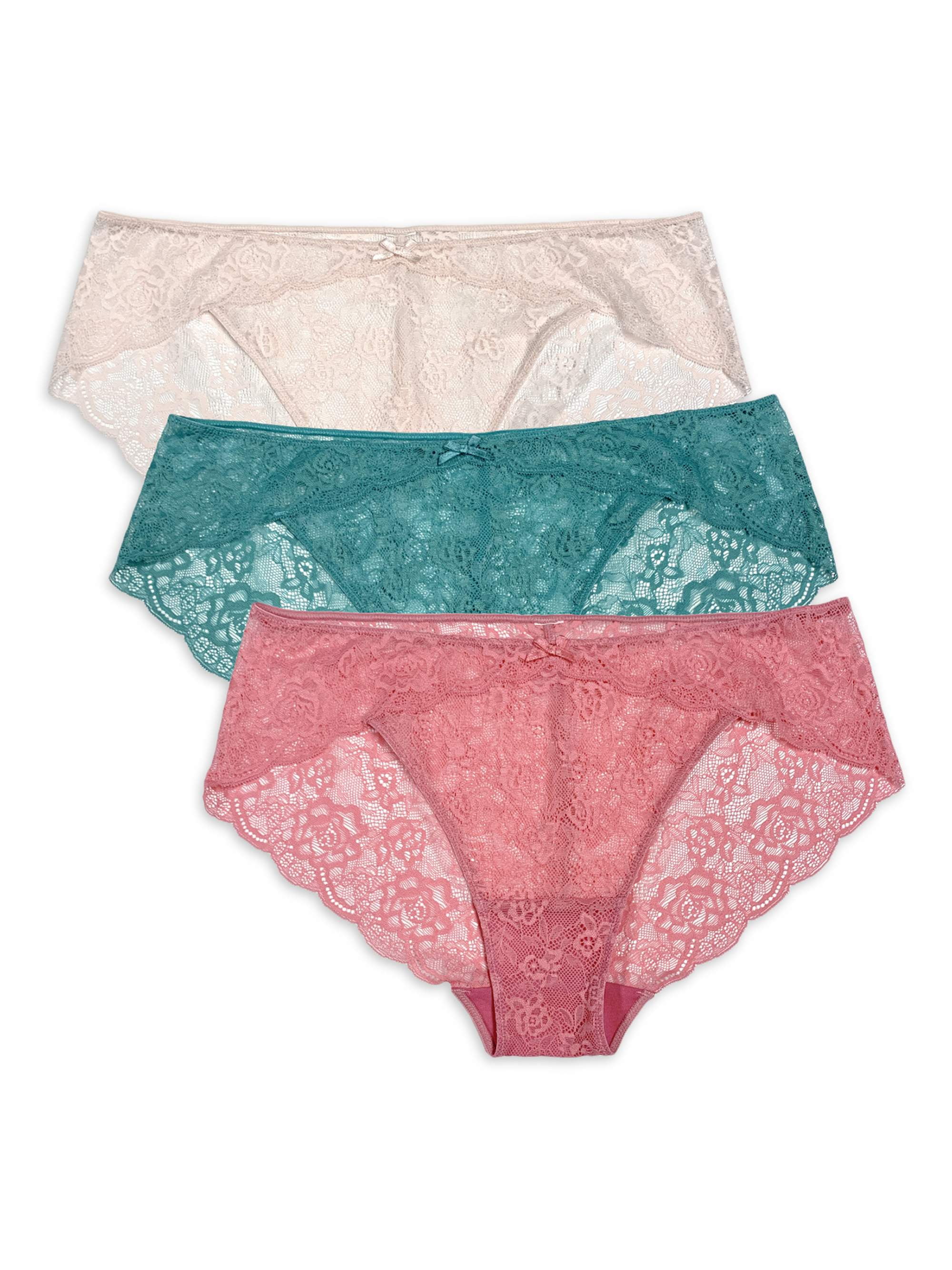 Secret Treasures Women's Lace Bikini Panties, 3Pack