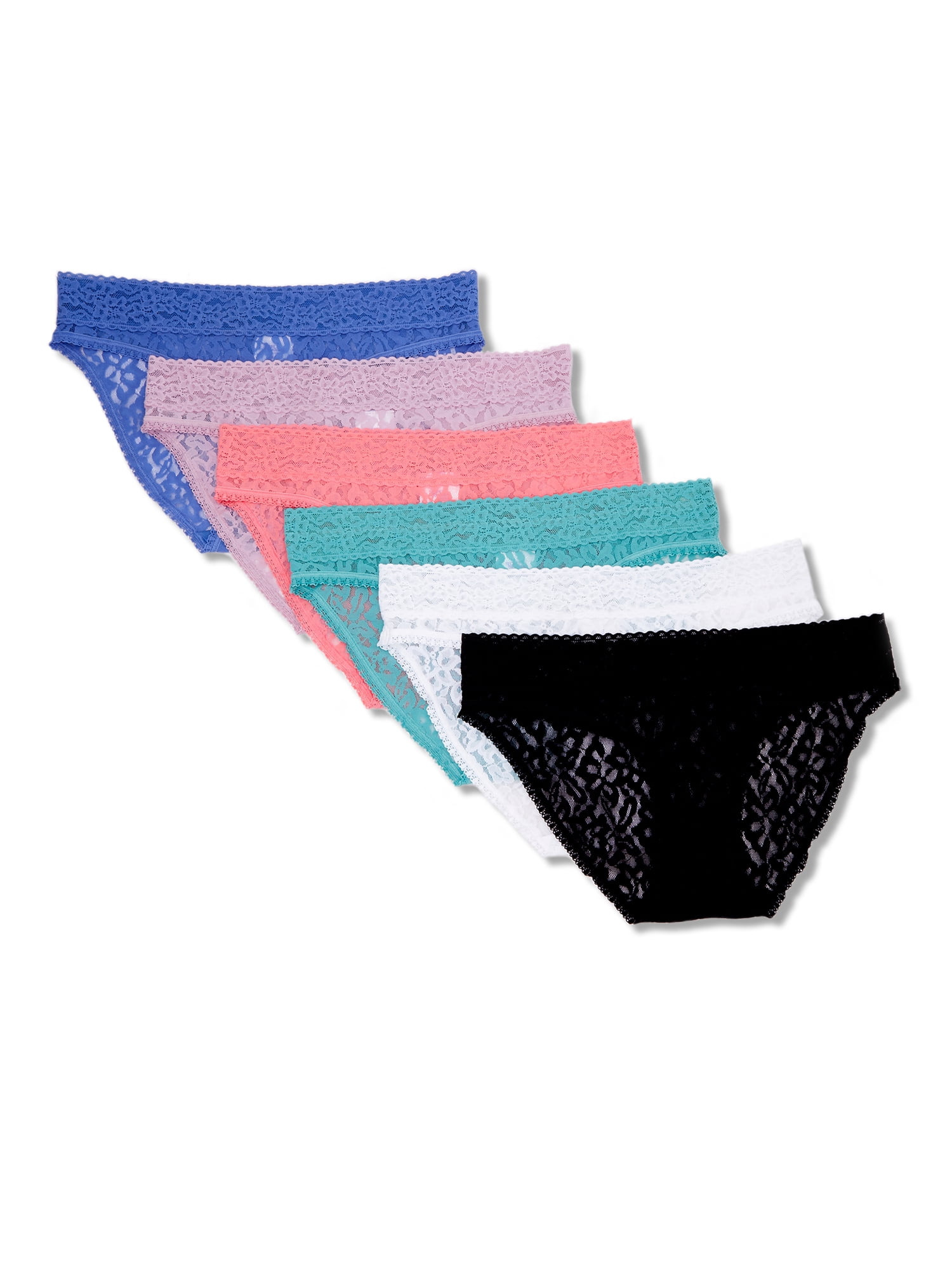 Secret Treasures Women's Lace Bikini Panties, 6-Pack
