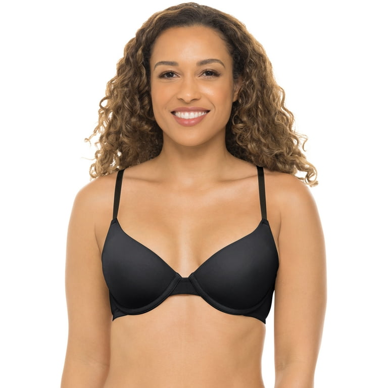 Wingslove Womens Push-up Bra Deep V Plunge Underwire T-Shirt Bra, Black 34B