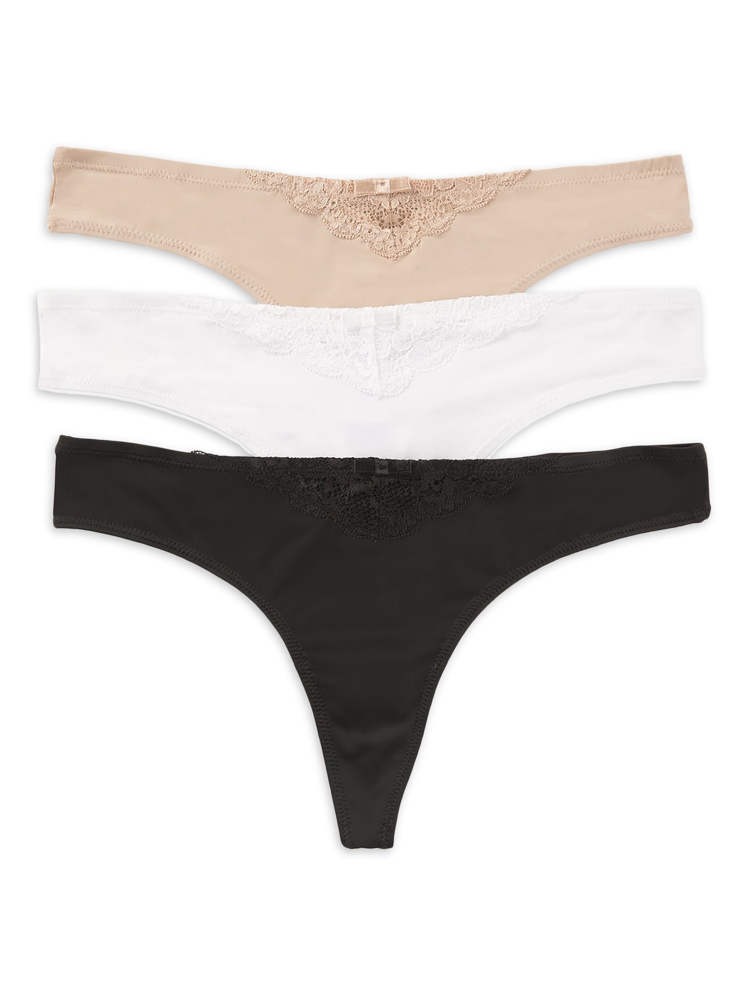 Secret Treasures Women's Micro Gripper Thong Panties, 3-Pack - Walmart.com