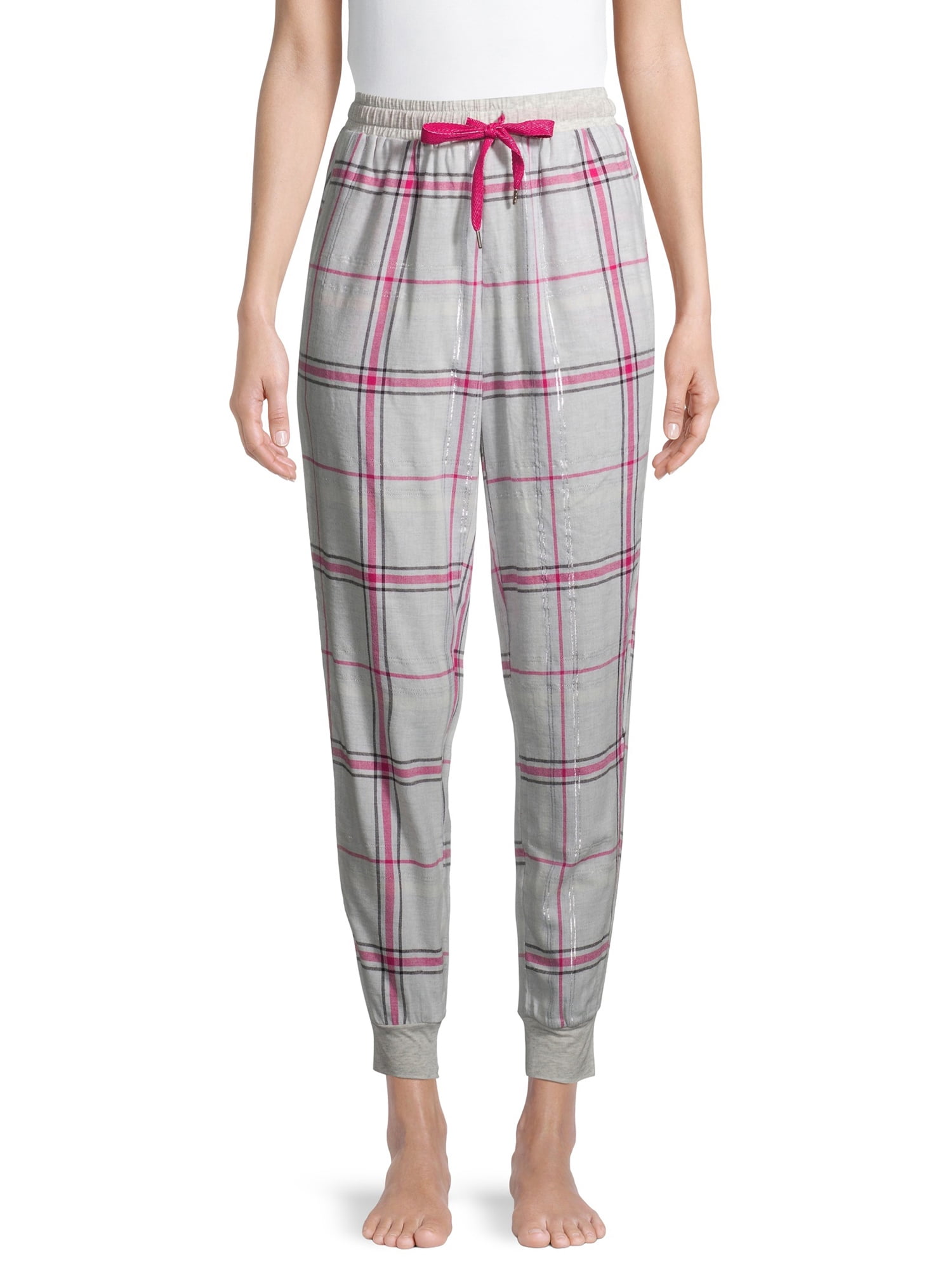 Plaid joggers womens hot sale
