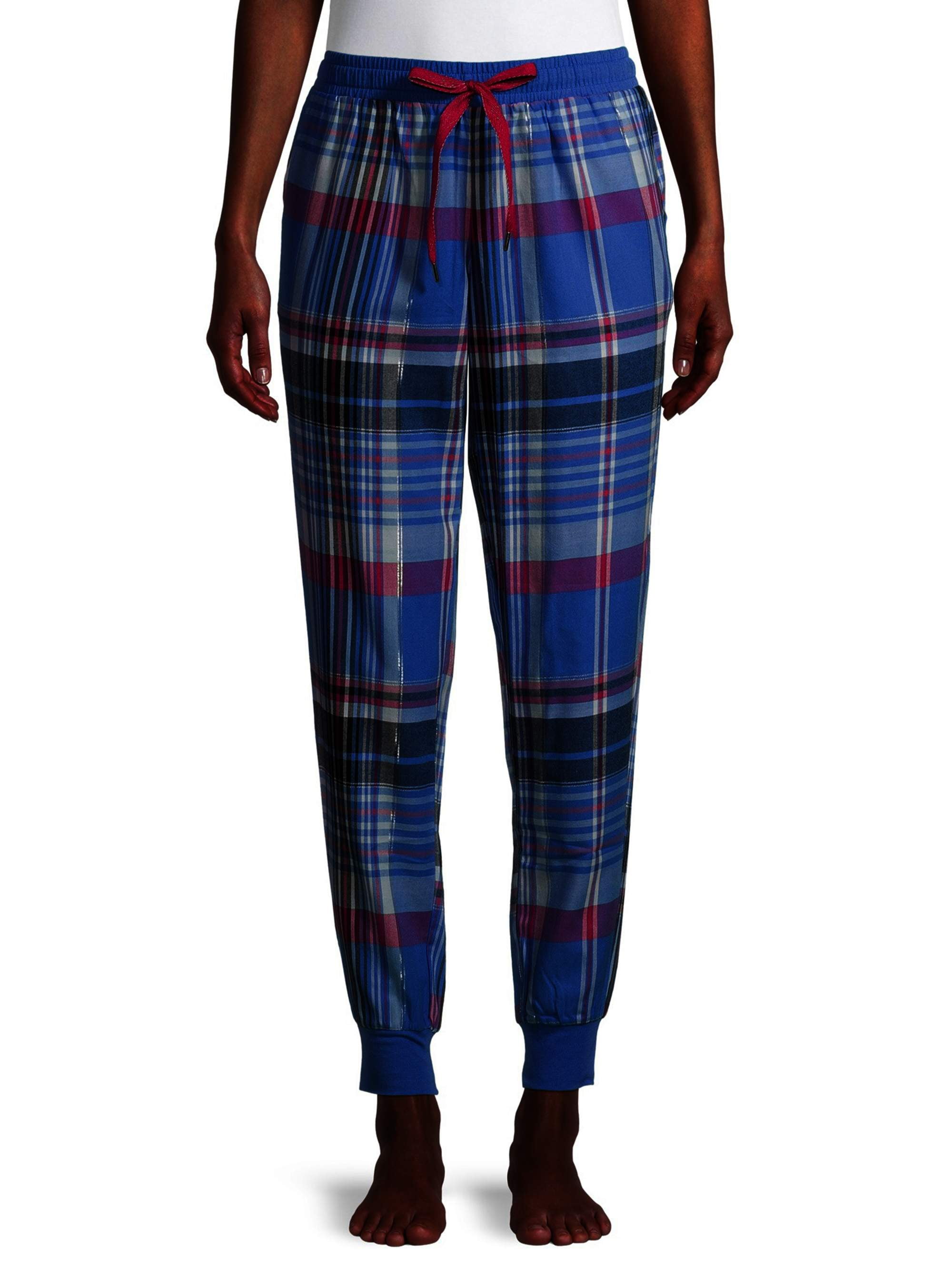 Black Tartan Plaid Women's Joggers