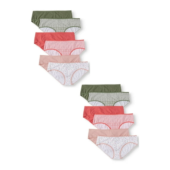 Secret Treasures Women's Plus Cotton Hipster Panties, 12-Pack