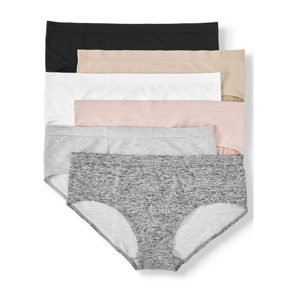 Secret Treasures Women's Plus Seamless Hipster Panties, 6 Pack