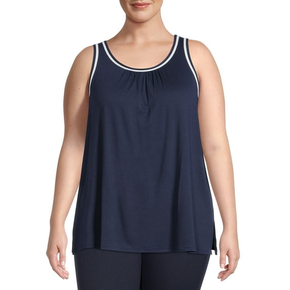 Secret Treasures Women's Plus Size Shirred Sleep Tank Top