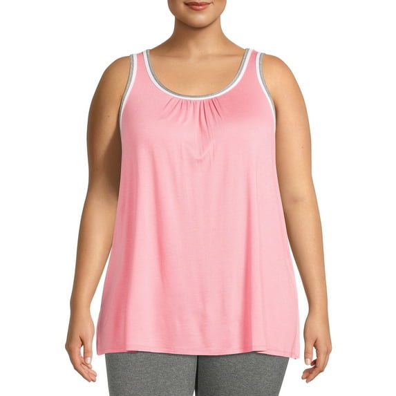 Secret Treasures Women's Plus Size Shirred Sleep Tank Top