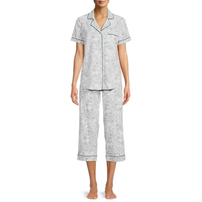 Secret Treasures Women's Plus Traditional Short Sleeve Notch