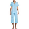 thumbnail image 1 of Secret Treasures Women's Plus Traditional Short Sleeve Notch Collar Pajamas Set, 1 of 7