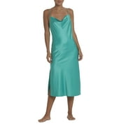 hunter green scrub dress Olive Green Recycled Silk Midi Slip Dress – InFlair main image 1