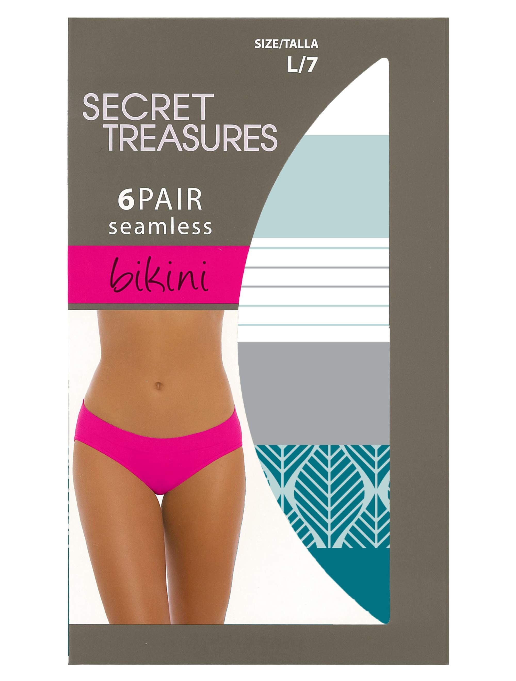 Buy Secret Treasures Assorted Prints & Solids 6 Pair Seamless Hipster  Panties, Multicoloured, XXL 20 at