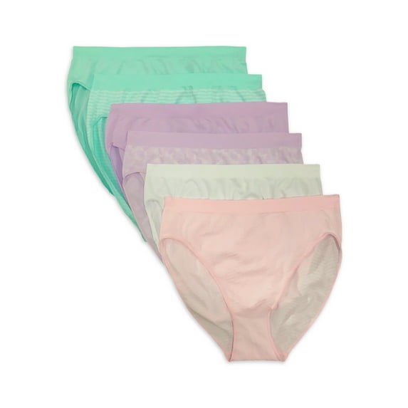 Secret Treasures Women's Seamless High-Cut Panties, 6-Pack