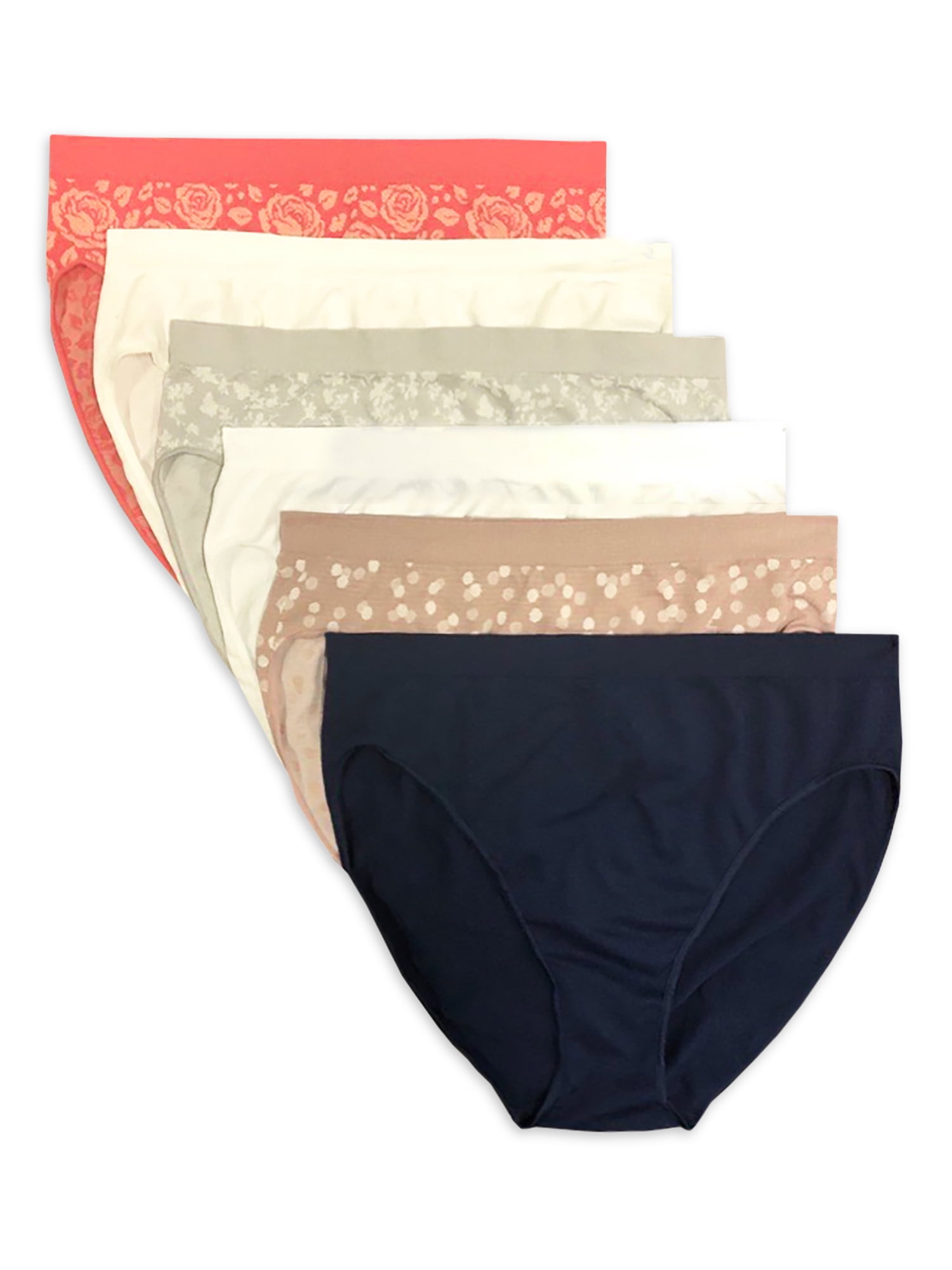 Secret Treasures Women's Seamless High-Cut Panties, 6-Pack